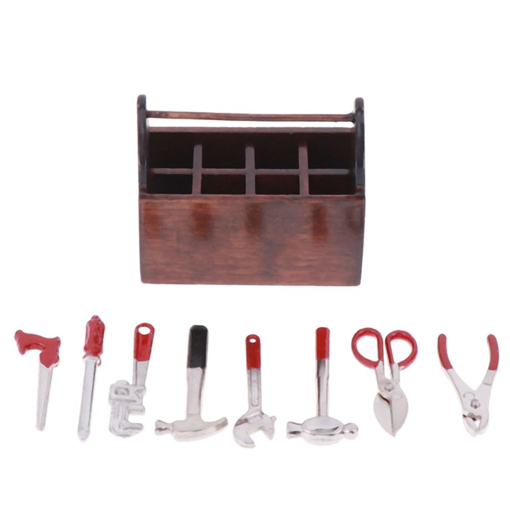 Hammer Wrench Dollhouse Toolbox 1:12 Scale Miniature Toolbox Dollhouse Warehouses Decoration
