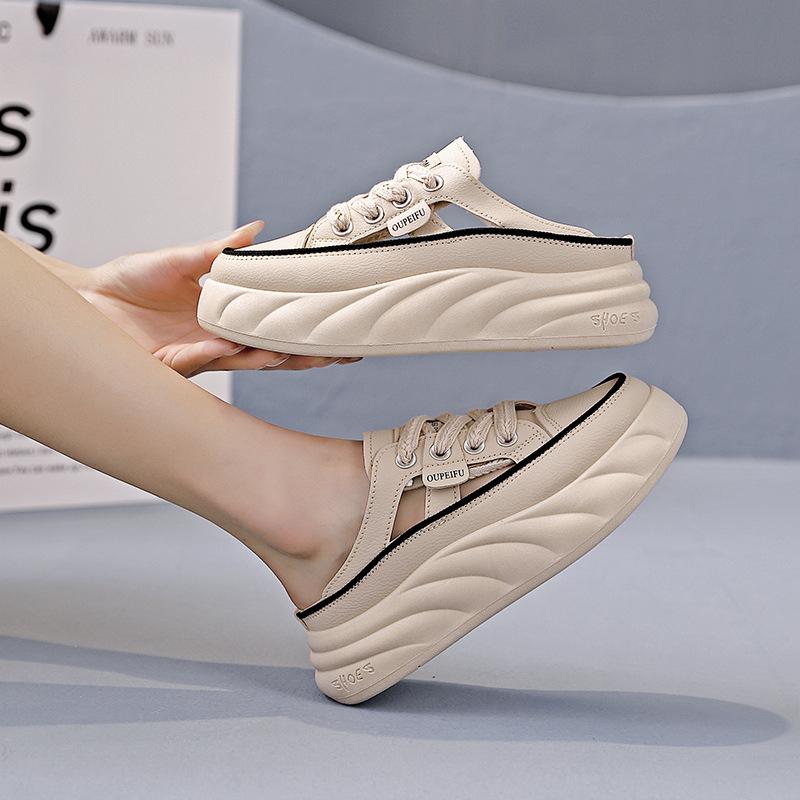 

Маленькие белые туфли школьницы летние новые туфли-лоферы на одной педали универсальные на толстой подошве с закрытым носком полушлепанцы A15 40 хаки