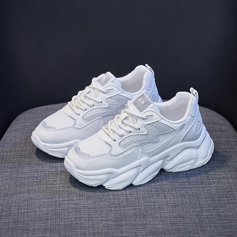 

Весенне-осенняя мода кроссовки на платформе дышащие кроссовки женские туфли 40 серый/белый