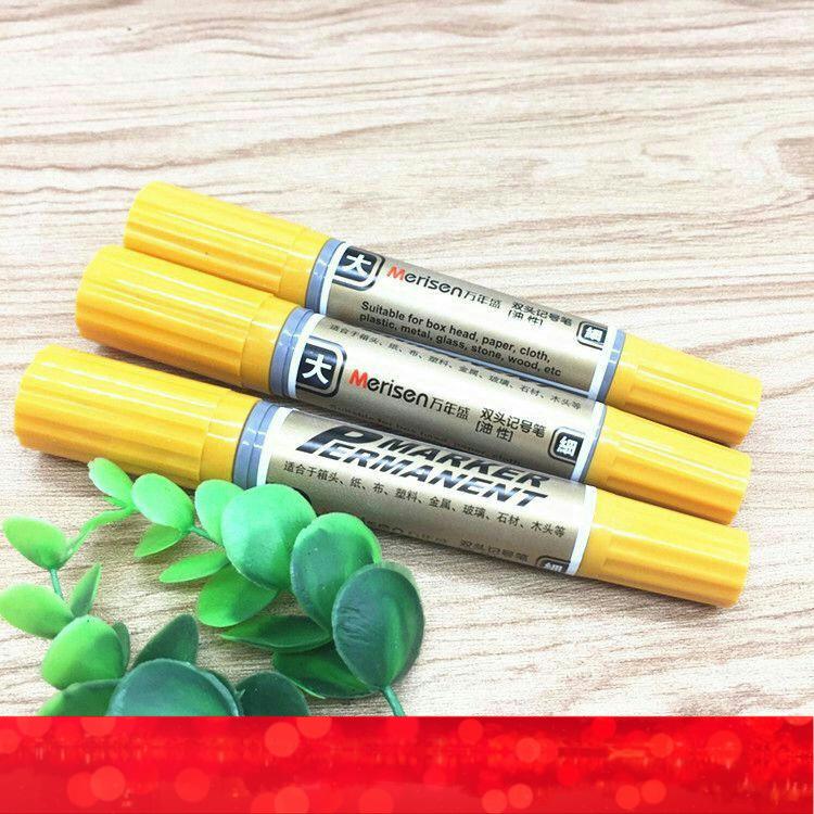 Earth Yellow Large Double-Ended Oil-Based Marker Pen with Thick Tip хаки