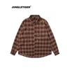 Jungle Tiger American Retro Graffiti Long-Sleeved Shirt for Men and Women 2026 Spring Casual Plaid Shirt Lapel Jacket