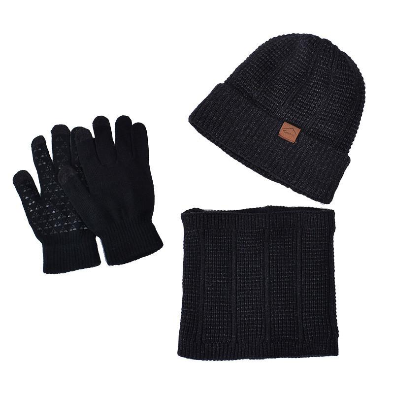 Winter Knit Hat Scarf Set For Men With Warmth Protection