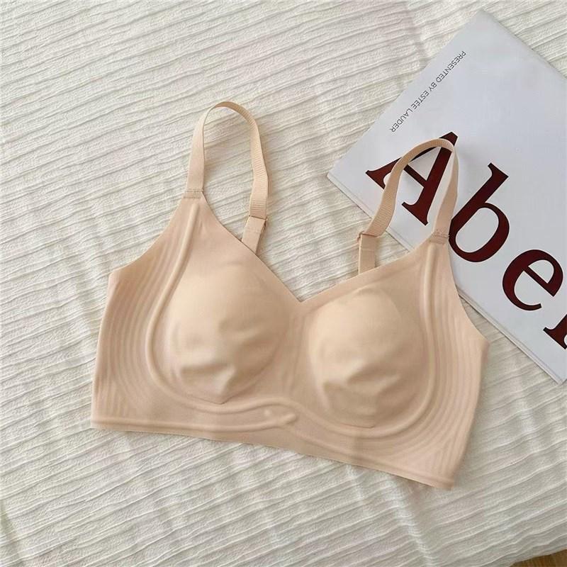 Thin seamless nude underwear women's small breasts gather, anti-light, large breasts show small breasts, bra anti-hanging and breathable