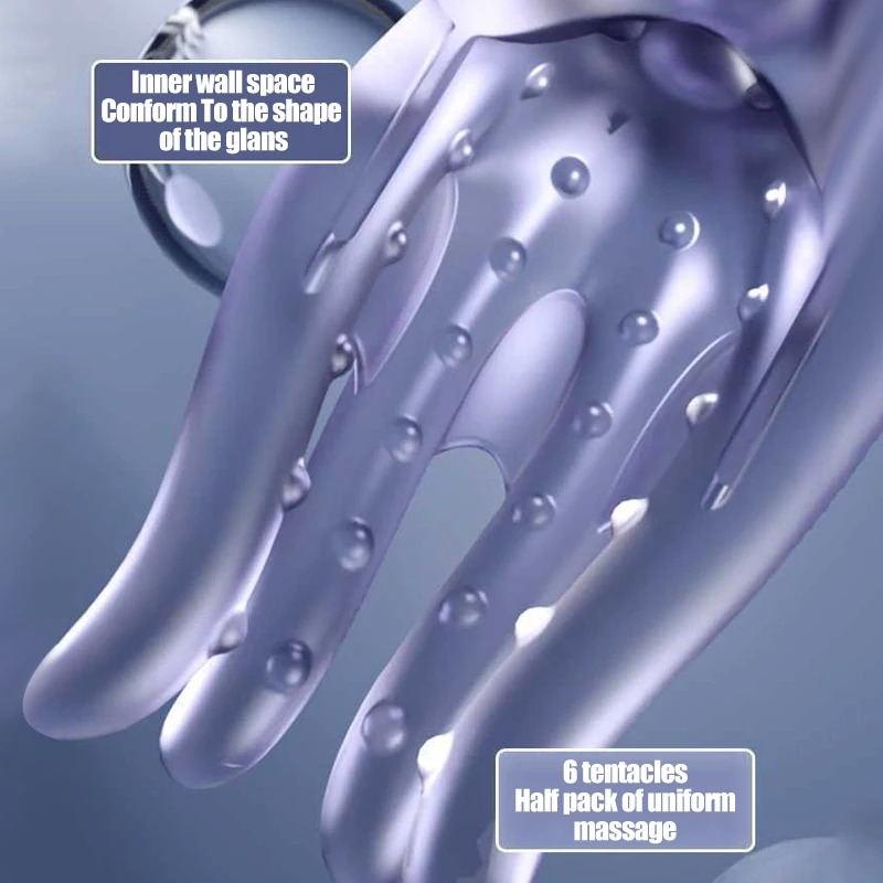 Powerful Vibrator Octopus Vibrating Penis Massager Glans Stimulator Delayed Training Reusable Vibrator