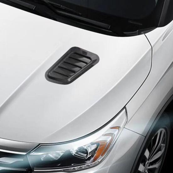 2Pcs Car Hood Air Vent Cover UV-proof Non-Fading Solid Color Universal Size Easy To Install Car Hood Vent Scoop Kit