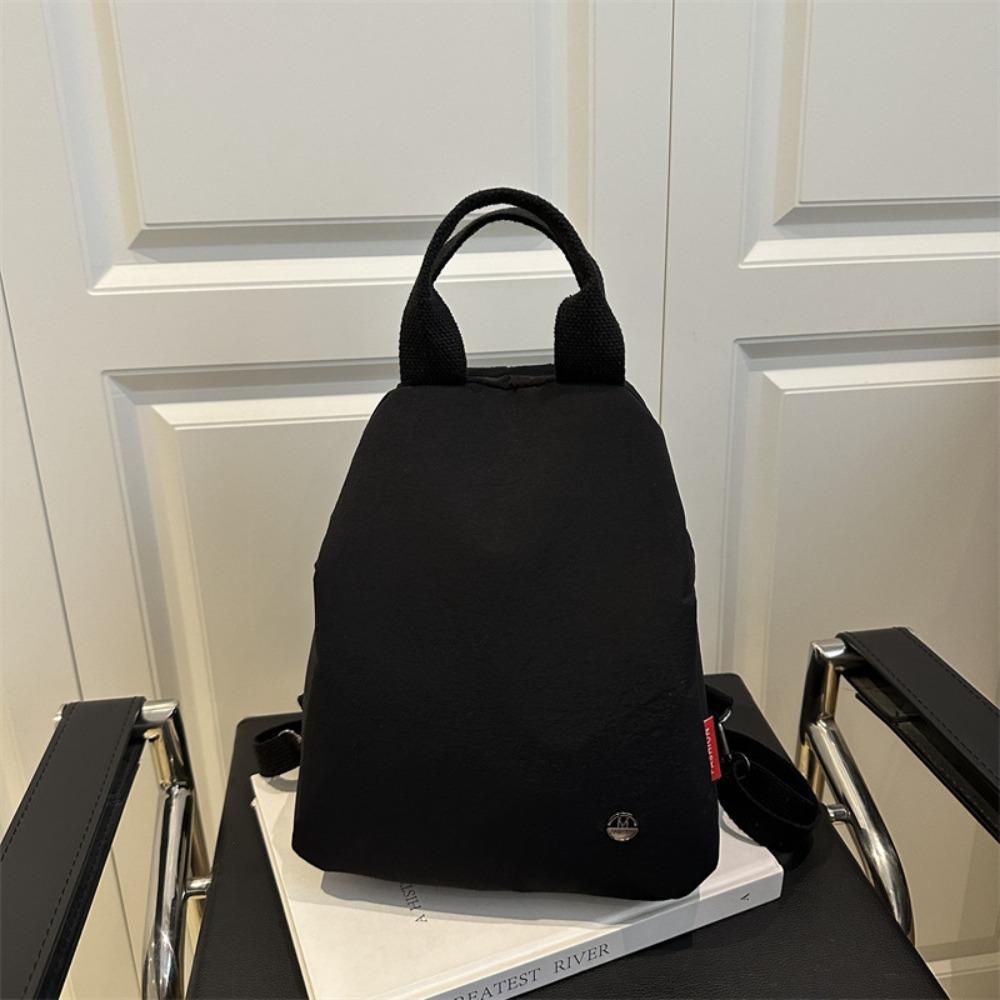 

Однотонная однотонная наплечная сумка Маленький рюкзак Ретро рюкзак Милый спортивный нейлоновый рюкзак Дети чёрный