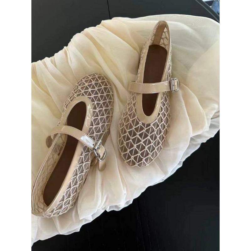 

Версия из овчины~ сетчатые ажурные сандалии дышащие с мелким вырезом туфли Мэри Джейн на плоской подошве женские туфли одинарные летние туфли-рыболовная сеть 35