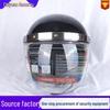 Heavy-Duty Black Anti-Riot Steel Helmet with Tempered Glass Shield