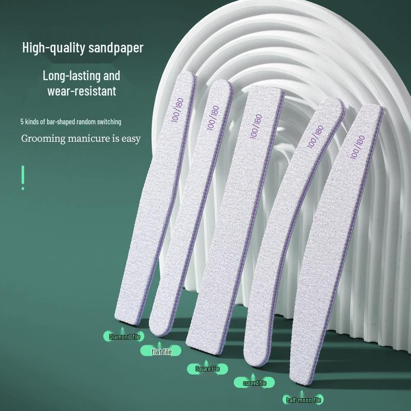 High-Quality Wear-Resistant Half-Moon Nail Files - Curved/Straight Emery Sanding Tools