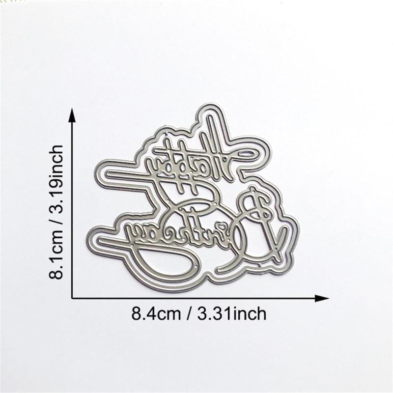 Metal Die Cuts Happy Birthday Card Embossing DIY Photo Album Template Mold Decor