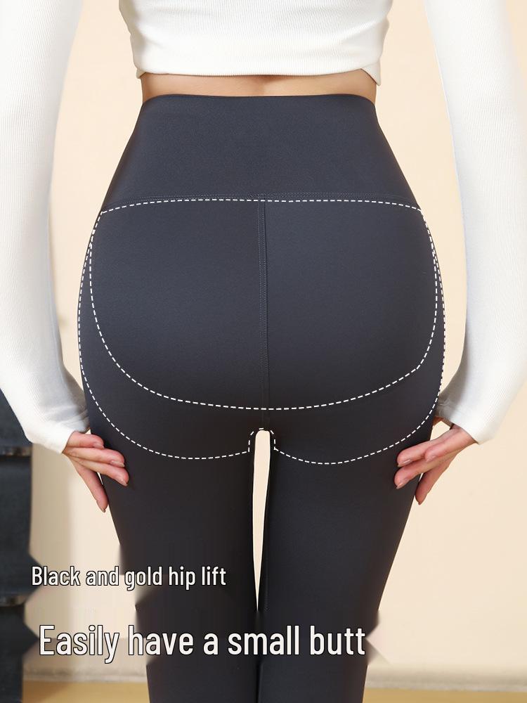 Women's Shark Skin Zippered Slimming Pants - Thickened Velvet Base Layer for Body Shaping Yoga, Autumn/Winter Warm Barbie Style.