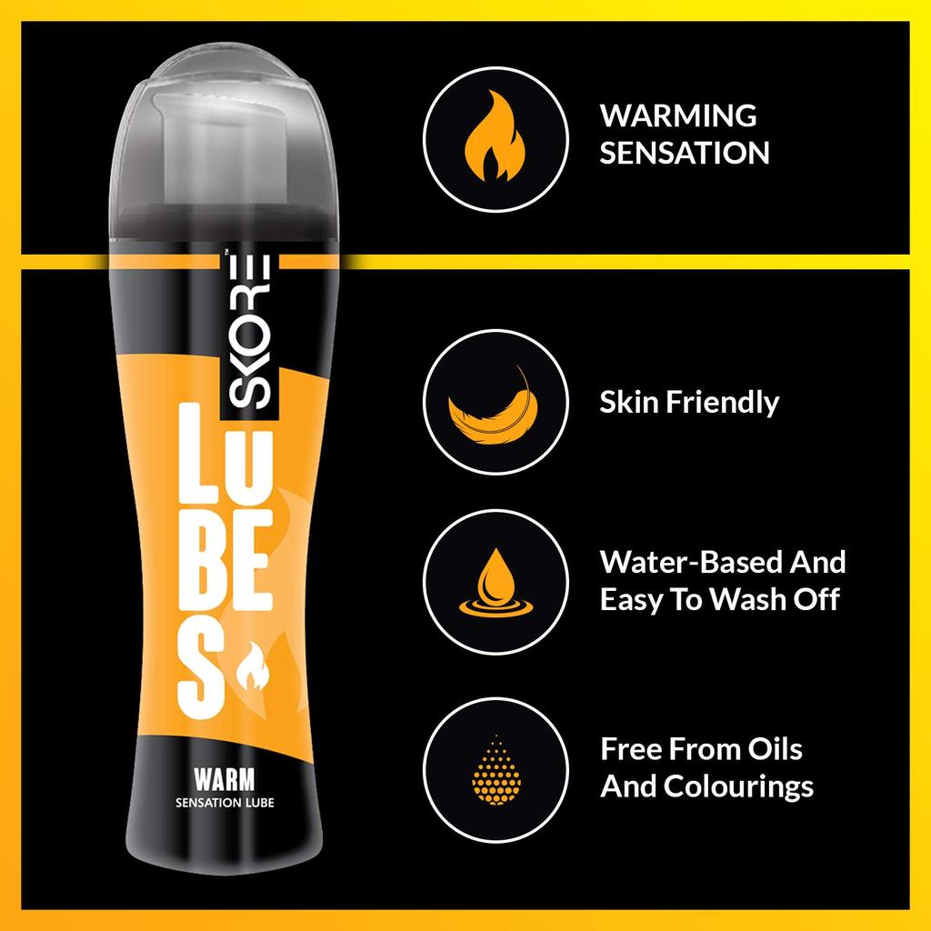 Skore Warm Lubes 50 ml Water Based Warming Lubricant Intimate Gel Easy Wash Off Skin Friendly Sensation Warm Feel