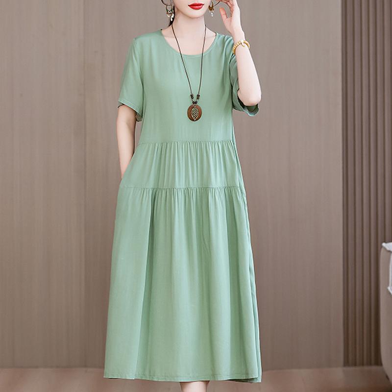 Eleganti abiti da donna estivi larghi a maniche corte taglie forti casual lunghi abiti per le donne abbigliamento vintage