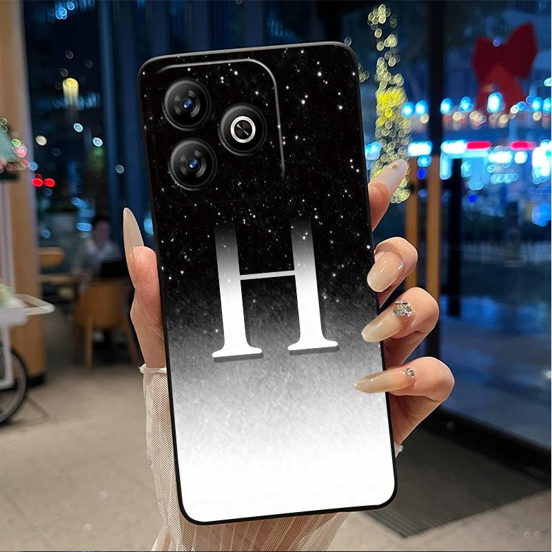 Fashion Letter With Flower Couple Case For ZTE Blade V60 4G/Axon 60 4G/Nubia V60 Soft Silicone Black Case Anti-scratch Shell