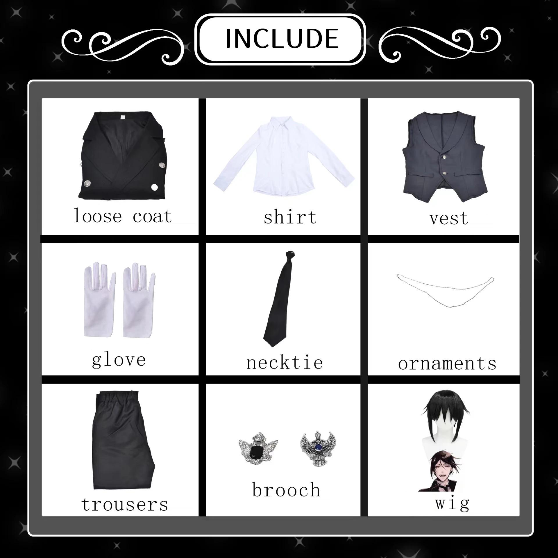 Sebastian Michaelis Cosplay Kostuum Black Butler Volwassen Carnavalsuniform Pruik Anime Halloween Feestkostuums Maskerade Vrouwen Spel L