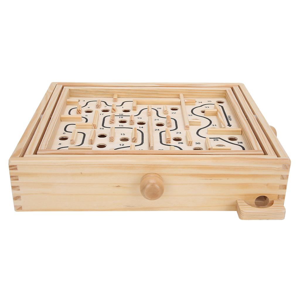 Drewniany Labirynt Kulka Stalowa Balans Labirynt Gra Edukacyjna Zabawka Prezent