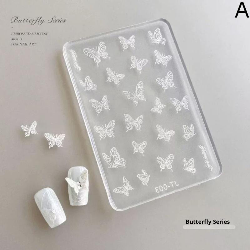 

1PCS Bow Silicone Nail Mold 3D Effect Artistic Template Reusable Silicone for DIY Salon Nail Decorations