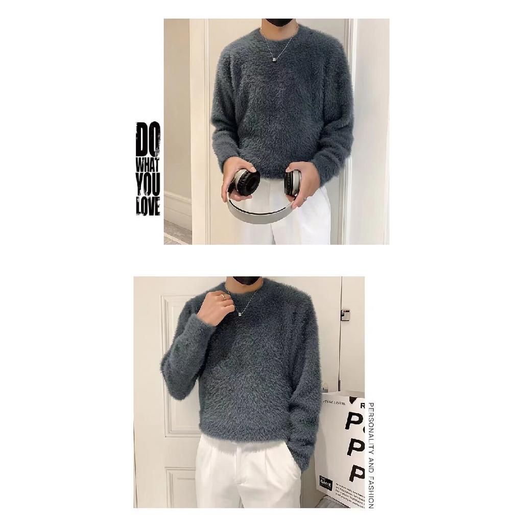 Spring 2024 Men's Sweater Patchwork Assorted Colors Skin-Friendly Fabric Fashion Versatile Top Casual Long-Sleeved Bottoming Shirt