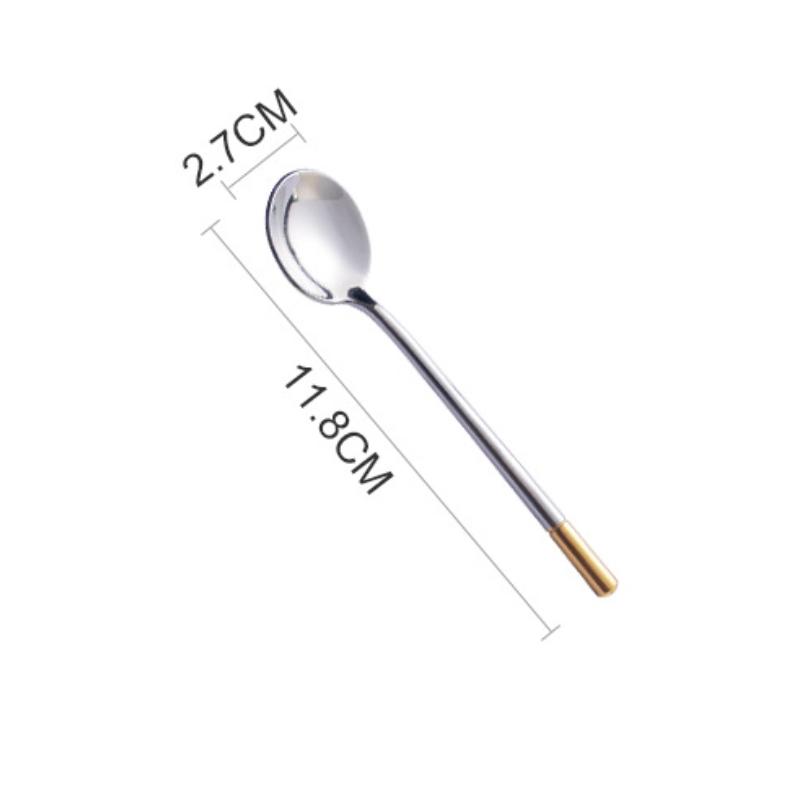 

Stainless Steel Soup Spoons Tea Coffee Scoops Round Head Serving Dessert Stirring Teaspoons Kitchen Cutlery Tableware 1pcs