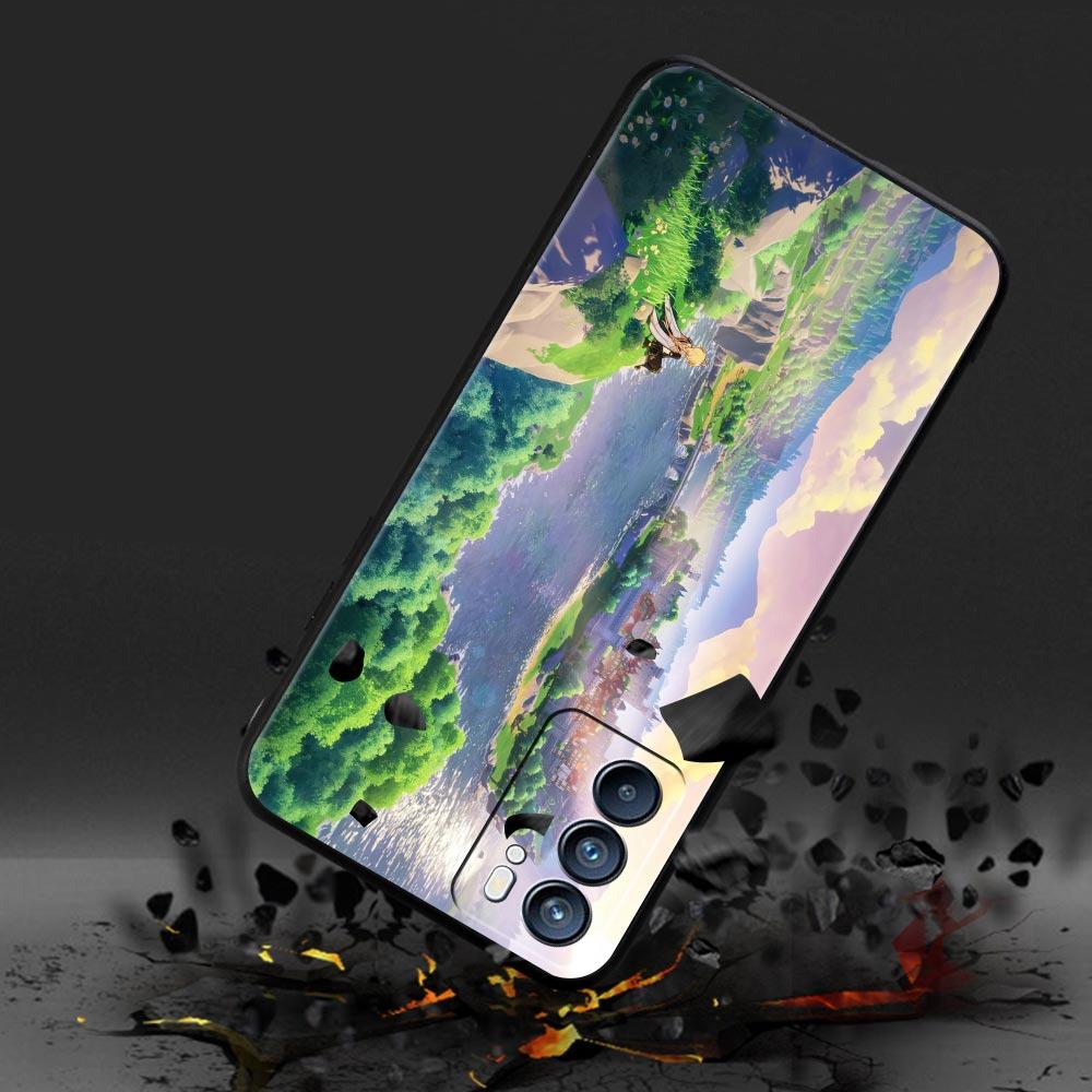 Carcasă Genshin Impact Landscape pentru Oppo Reno8 Reno7 Reno6 Pro Plus A54 5G Find X6 X5 A53 A52 A9 A15 A95 A17 A16 A76 A74 A57