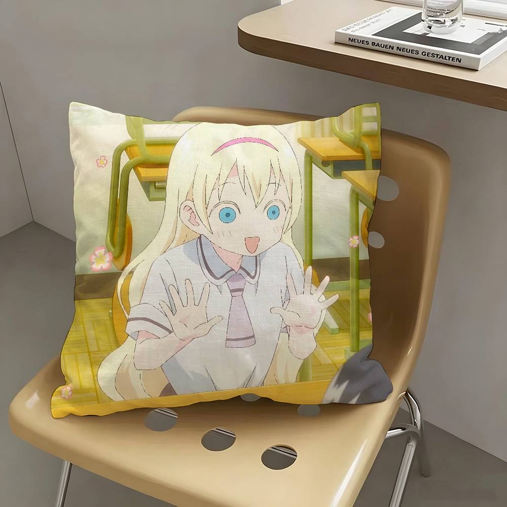 1pc Anime Asobi Asobase Characters Pillow Case Fashion Square Pillowcase Bedroom Sofa Room Ins Decoration Leisure