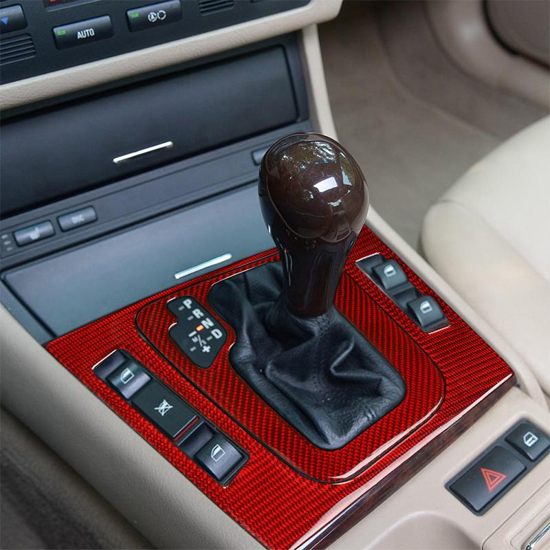 For BMW 3Series E46 1998-2005 Real Carbon Fiber Gear Shift Panel Covers Trim Decals Car Interior Mouldings Car Interior