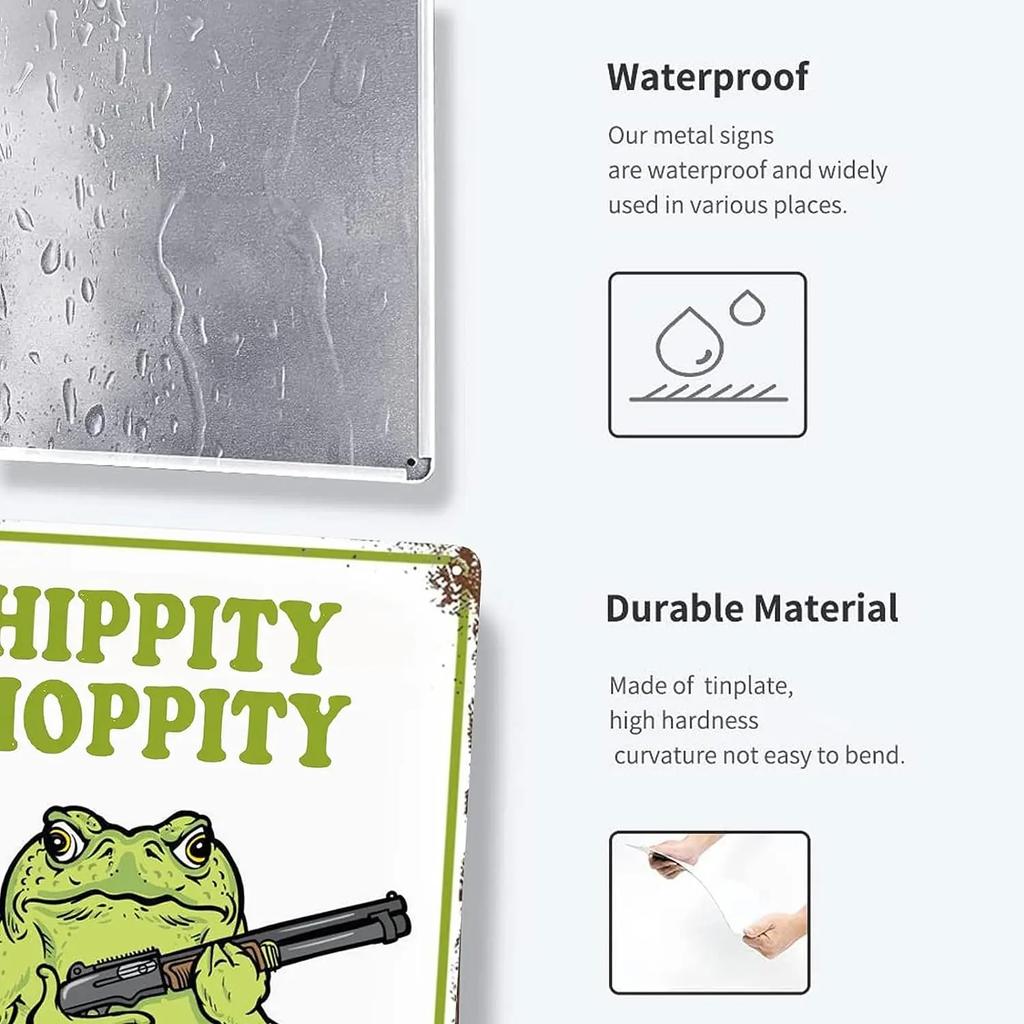 1 Stück Frosch Zimmer Schild Lustig Schlafzimmer Tür Hoppity Vintage Metall Blech Betreten Verboten Schilder Wand Für Zimmer Badezimmer Dekor 8 X 12 Zoll