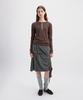SYMMETRICPERCENT Striped Henley Neck Top / Brown