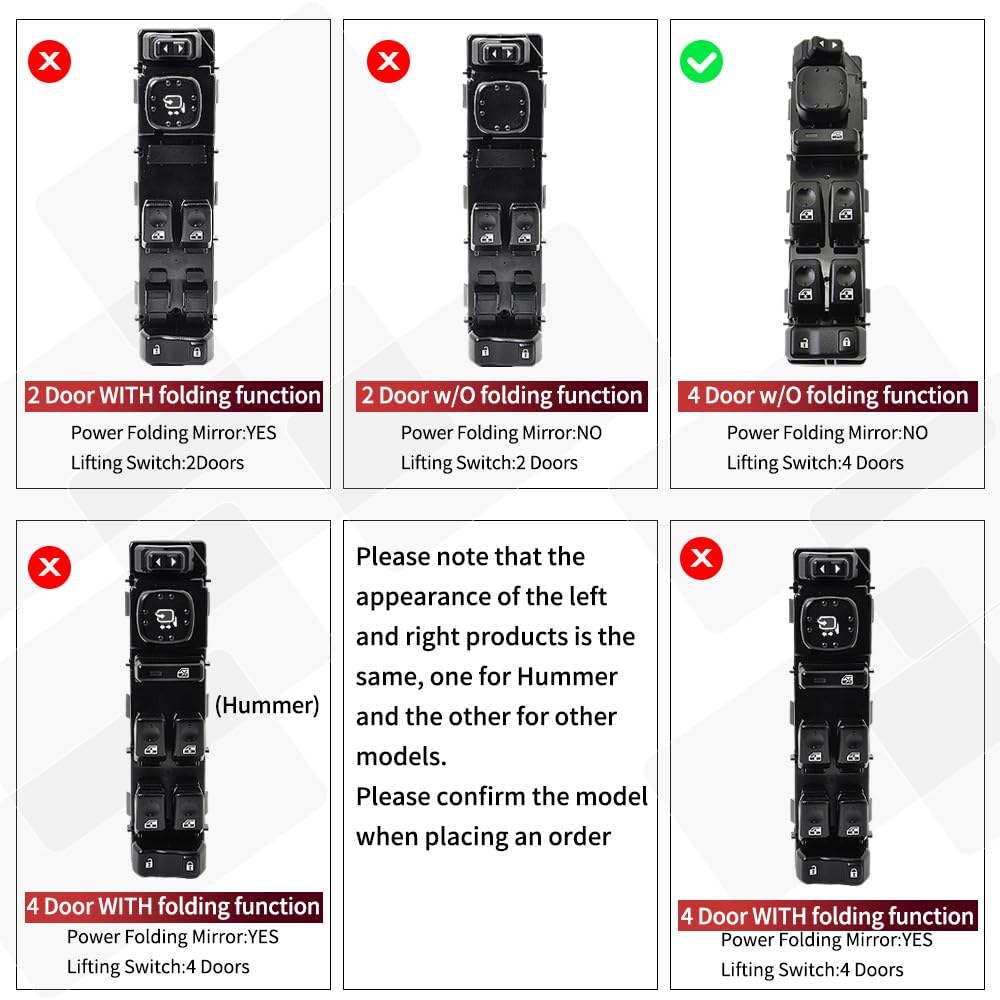 15883323 Driver Side Door Lock and Master Power Window Switch&Bezel Assembly Compatible with 2003 2004 2005 2006 2007 2008 Chevy Avalanche Silverado