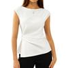 Women One Shoulder Asymmetric Draped Top Elegant Sleeveless Blouse Casual Summer Tank Top