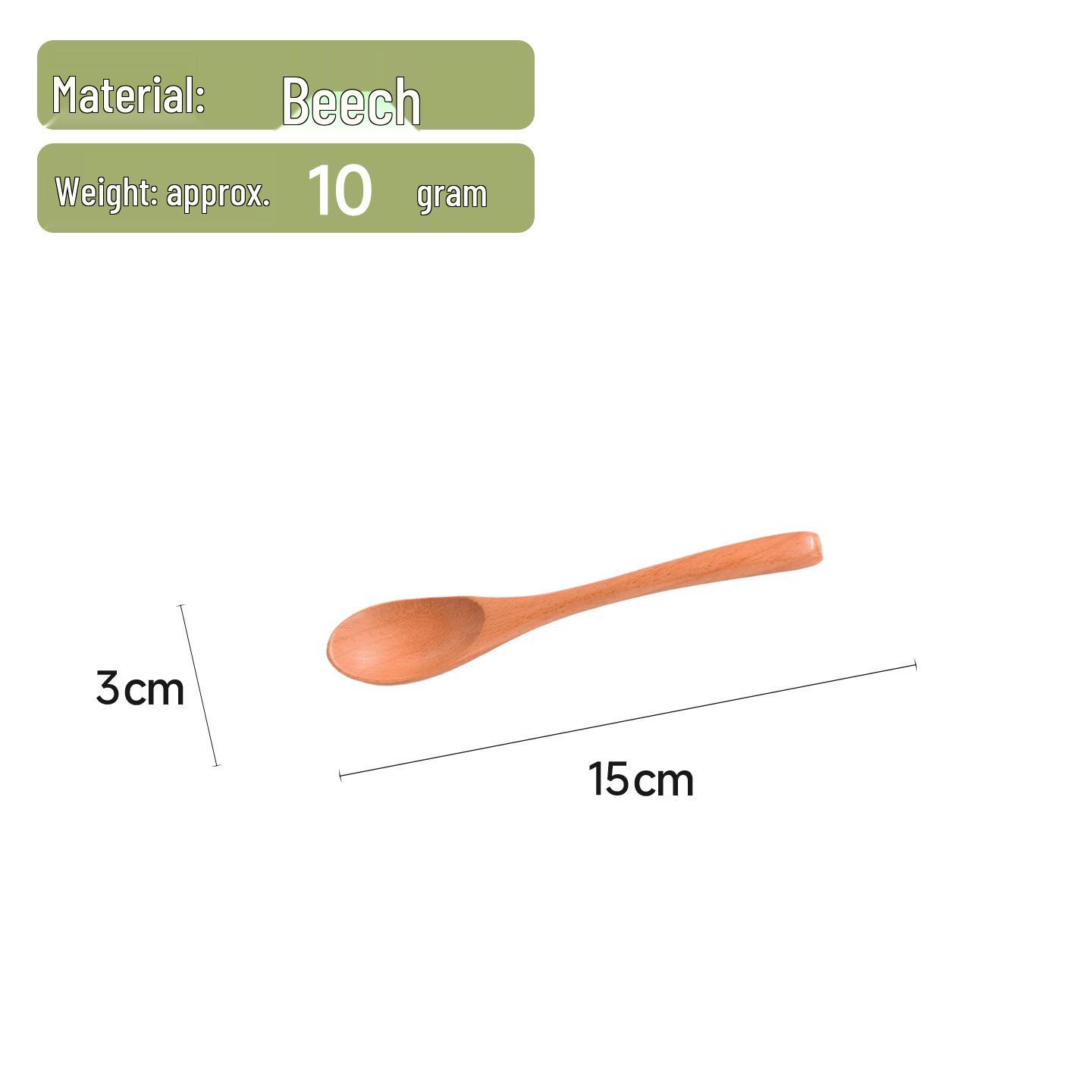 Beechwood Long Handle Spoon Fork - Creative Wooden Dessert Spoon for Household Use
