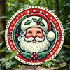 Vintage Santa Claus Metal Tin Sign Round Wall Decor for Home Bar Cafe