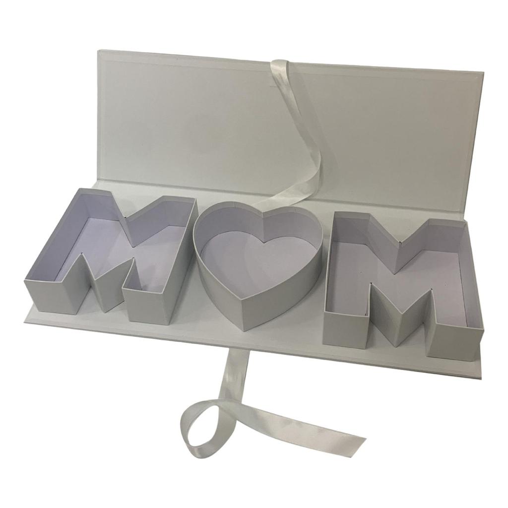 Mom Letter Shaped Empty Flower Box Mother's Day Creative Floral Packaging for Valentines Anniversary DIY Decorations Parties