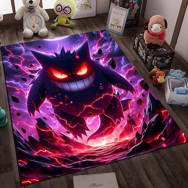 Pokemon Gengar Carpet New Release! Anti-slip Sound Insulation, Rug for Living Room Bedroom, Bedside and Office Areas,Durable Mat