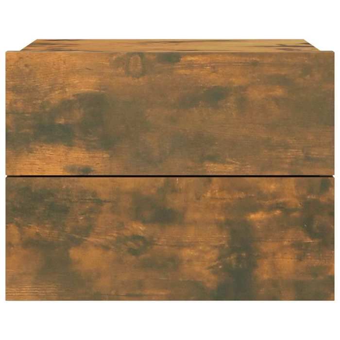 Table de chevet - Maison Exclusive - Chêne fumé - Bois d'ingénierie - 2 tiroirs mural