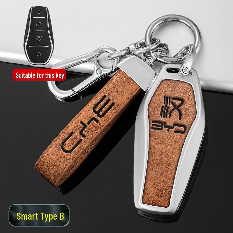 Compatible Key Cover for 2022 BYD Han DM-i EV Genesis Edition - Metal Shell Buckle
