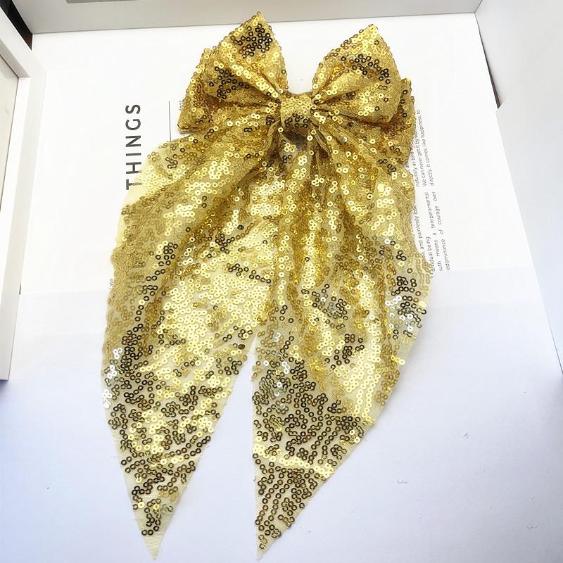 

Elegant Sequin Bow Hair Clip - Perfect for Christmas & New Year Celebrations жёлтый