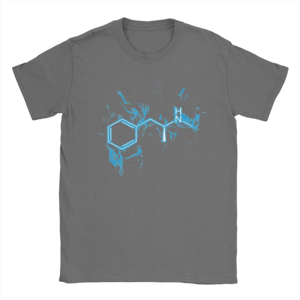 Blue Meth C10H15N T Shirt Men's 100% Cotton Casual T-Shirts Round Collar Breaking Bad Tees Short Sleeve Clothing Big Size