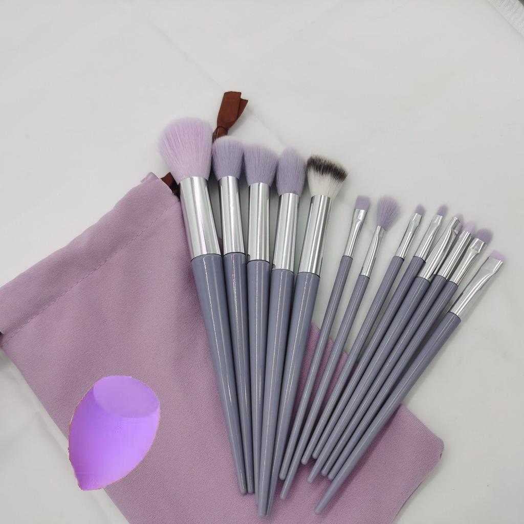 13 Four Seasons Green Makeup Brush Set Bristles Soft Blush Eyeshadow Concealer Foundation Loose Powder Highlight Brush