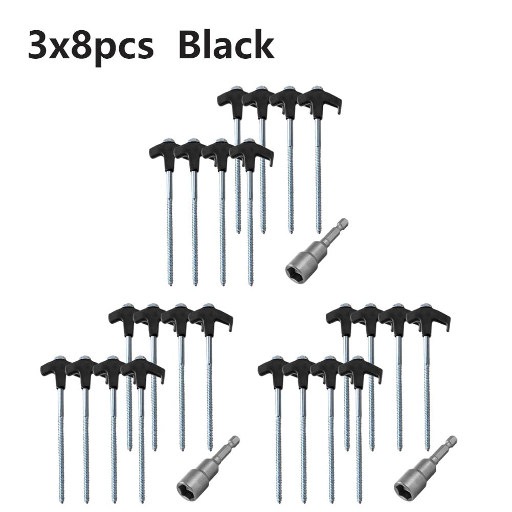 24Pcs Heavy Duty Spiral Screw with Hex Socket Stakes Ground Anchors Camping Stakes Tent Ground Nail Heavy Duty Tent Stakes Pegs