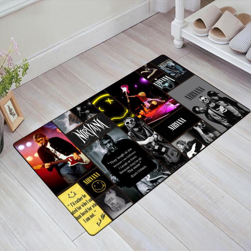 Nirvana Music Band Carpet Rug for Living Room Bedroom Home Sofa Decoration,Kids play Non-slip Floor Mat