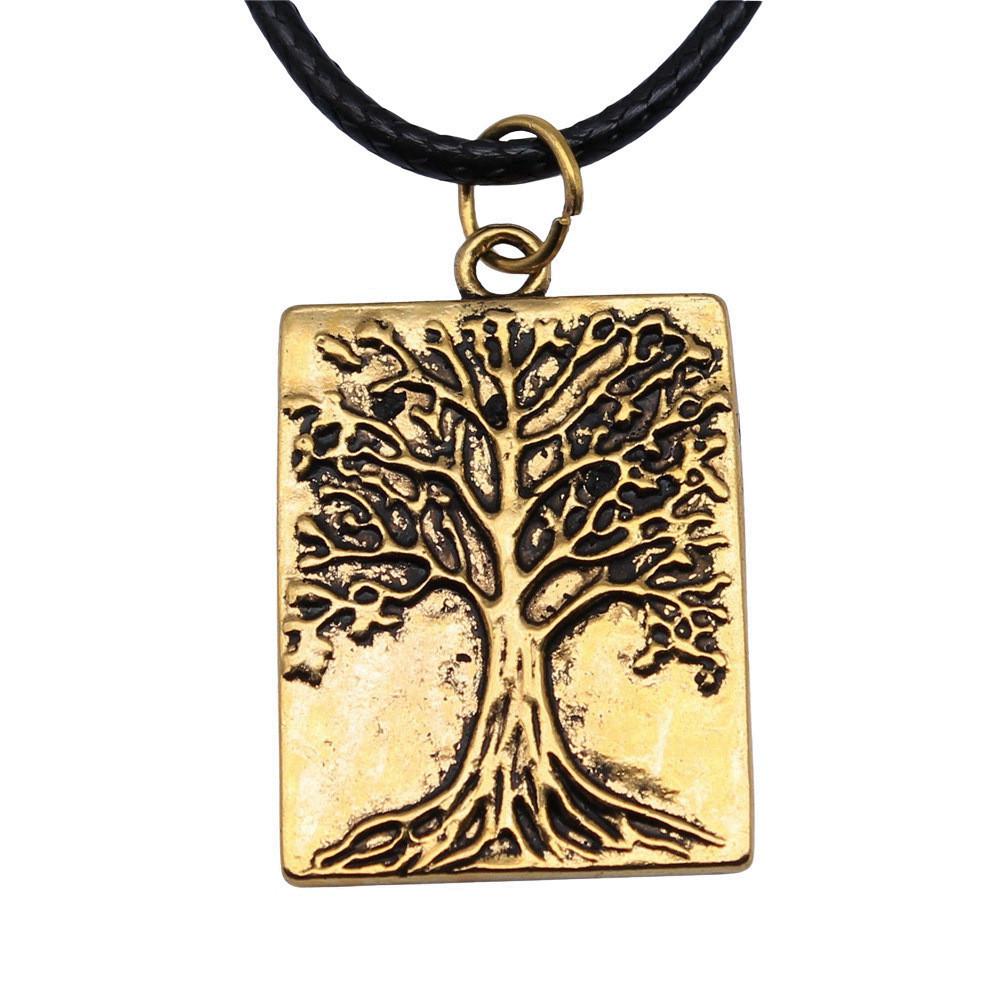 Antieke Levensboom Hanger Ketting Natuur Boho Statement Sieraden 45cm Leren Ketting