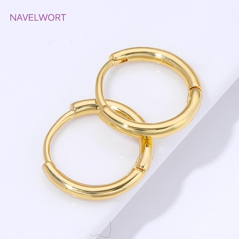 18K Gold Plated Brass Hoop Earring Huggie Earring,High Quality Round Earrings,Fashion Earring For Women Party Gifts