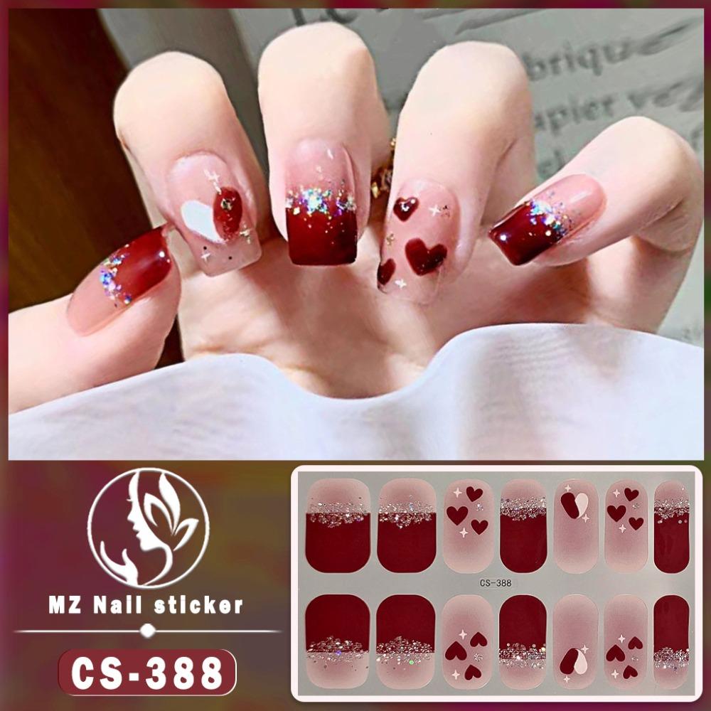 Nail Art French Nail Decals 3D Nails Polish Wraps Gel Nail Stickers Set Gel Full Nail Wraps  Nail