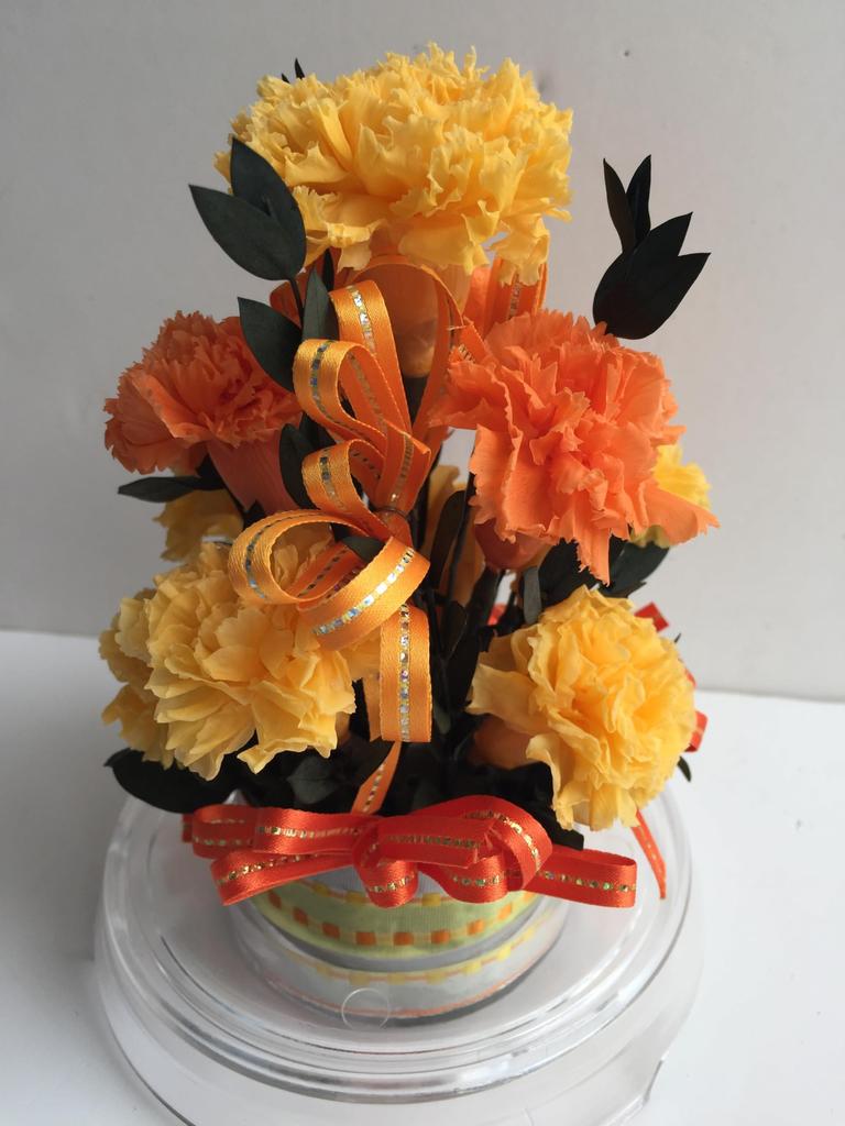 Mother's Day Gifts for Facilities, Get-Well Gifts, Preserved Flowers, Vitamin Colors, Yellow, Orange, Carnations