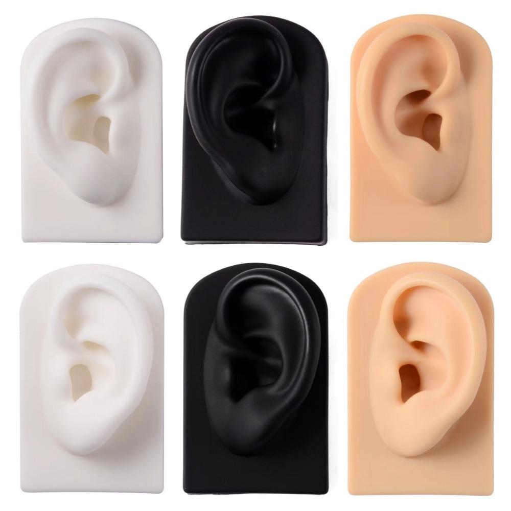 Weiches Silikon Ohrmodell Leichter Ohrring-Präsentationsständer Menschliches Ohrmodell Gestell Handwerk DIY