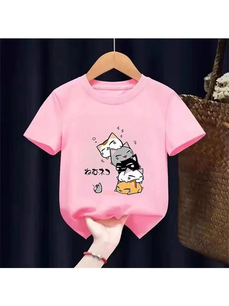 Kids Girls Just a Girl Who Loves Cats Graphic TShirt Soft Cotton Crew Neck Tee Casual Summer Wear for School Playdf0020