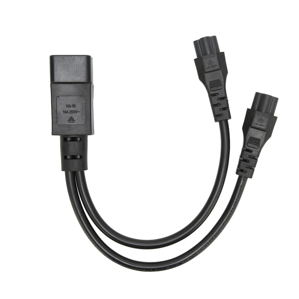 Splitter Power Plug Cord IEC320 C14 Male to Dual IEC320 C5 Female Power Cord for Laptop Power Adapter 100‑250V