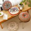 Bohemian Style Round Futon Cushions 40cm Thick Cotton and Linen Floor Mat Gifts Double-sided Mats