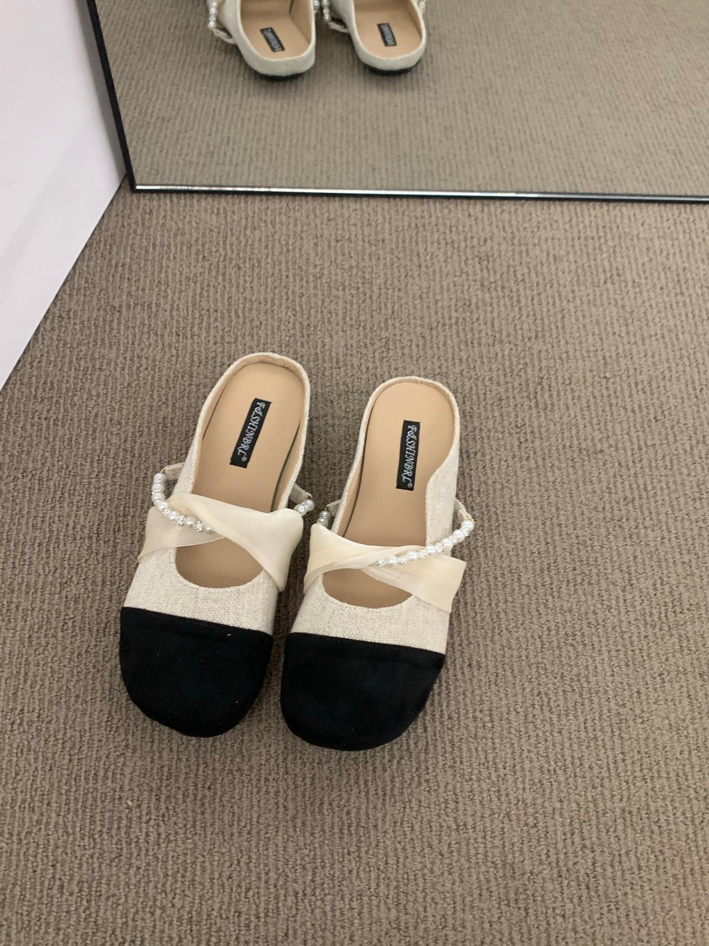 

Французские туфли на плоской подошве с ароматом сумочки, полутапочки, женская обувь, новинка 2024 года, летний вечерний бриз, туфли Мэри Джейн 35 абрикосовый